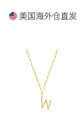 sterling foreverBraided Initial Pendant Necklace - gold-w 【