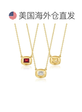自营Ross-Simons Framed Birthstone Necklace in 18kt Gold Over