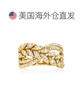 自营14 克拉黄金 Ross-Simons 钻石镂空戒指 - 白色 美国奥莱直发