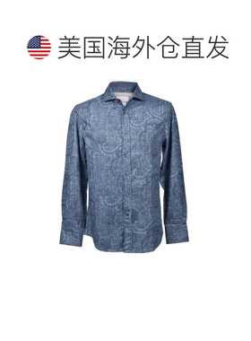 自营Brunello Cucinelli Cotton Pattern Men's Shirt - blue 美