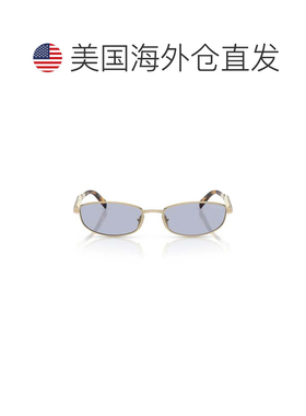 自营pradaRectangular Gold-tone Metal Frame Sunglasses with T
