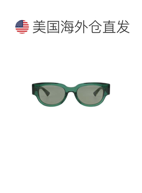 自营bottega veneta圆形镜框回收醋酸纤维太阳眼镜-绿色水晶绿色