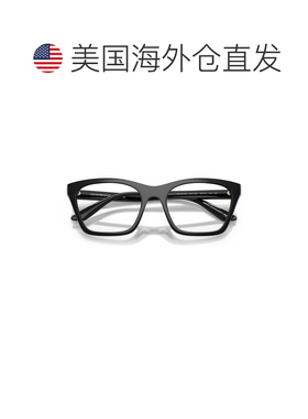 自营emporio armani矩形眼镜，带光泽黑色镜框-灰色 美国奥莱直发