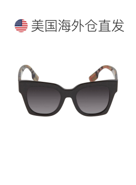 自营Burberry Kitty Grey Gradient Square Ladies Sunglasses BE
