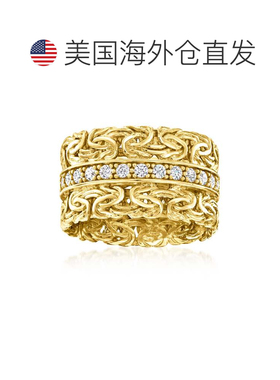自营Ross-Simons CZ Byzantine Ring in 18kt Gold Over Sterling