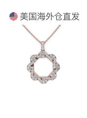 自营pompeii31 克拉交织圆形钻石吊坠女士黄金项链实验室培育 -