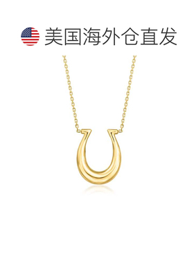 自营Ross-Simons Italian 14kt Yellow Gold Horseshoe Necklace
