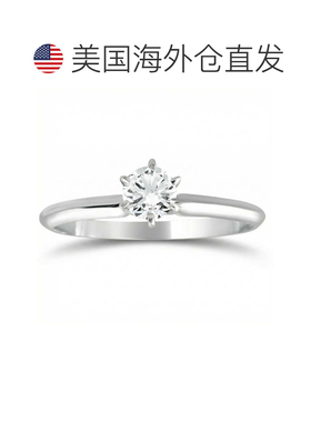 自营pompeii31/3Ct Solitaire Round Cut Diamond Engagement Rin