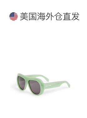 自营Palm Angels Sunglasses Aviator Full Rim, White Frame And