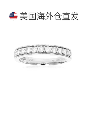 自营vir jewels1/2 克拉 22 颗宝石圆形切割实验室培育钻石结婚戒