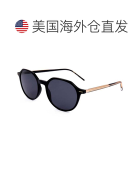 自营Hugo Boss女式51毫米灰色太阳镜-黑色水晶 美国奥莱直发