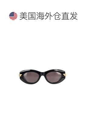 自营bottega venetaMitre椭圆形回收醋酸纤维太阳镜-黑色 美国奥