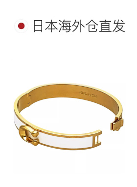 自营  COACH蔻驰女士经典LOGO标志C字黑金色手镯礼物F67480