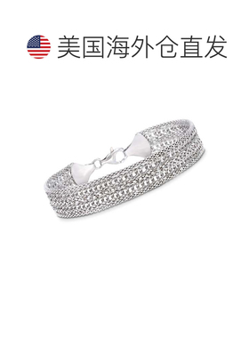 自营Ross-Simons 意大利纯银爆米花链和马衔铁手链 - 7 英寸 美国
