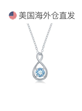 自营 simona纯银圆形无限设计项链 - 蓝色 美国奥莱直发配饰吊坠