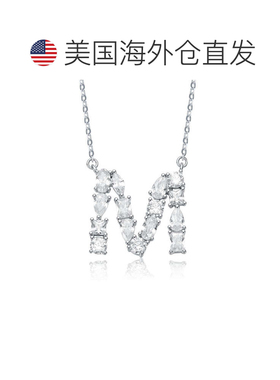 自营geneviveSterling Silver White Gold Plated with Clear Cub