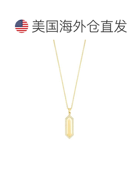 自营adornia14k Gold Plated Elongated Pave Hexagon Necklace -
