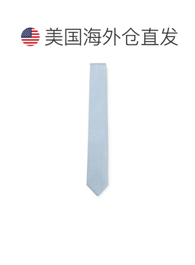 自营boss真丝混纺提花图案领带-浅蓝色 美国奥莱直发