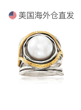 自营925 纯银和 14 克拉黄金 Ross-Simons 11.5-12 毫米养珠镂空