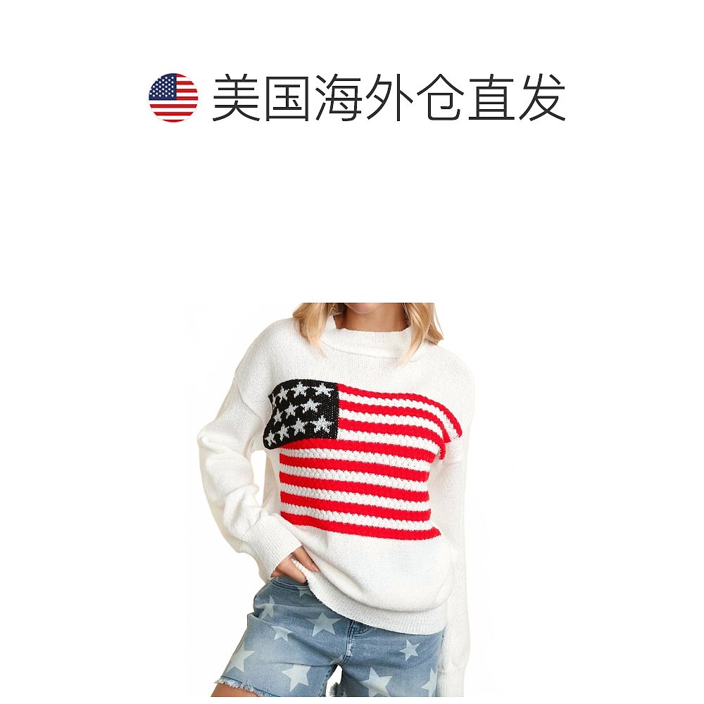 自营 haptics女式白色You're A Grand Ol旗帜毛衣 美国奥莱直发 - 图1