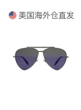 自营Alexander McQueen Unisex Metal Reflective Aviator Sungla