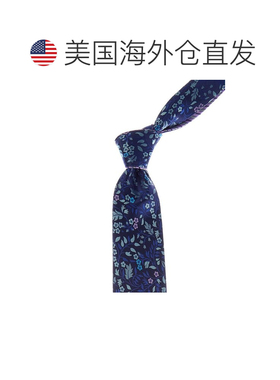 自营Canali紫色条纹/蓝色花卉可逆真丝领带-紫色 美国奥莱直发