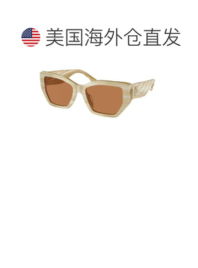 自营Tory Burch女士53 mm象牙角米色太阳镜-象牙角米色 美国奥莱