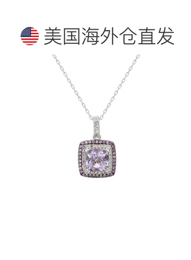 自营Suzy Levian Sterling Silver Cushion Cut Purple Amethyst
