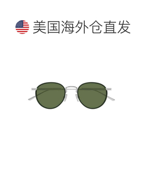 自营bottega venetaBv1389s圆形绿色有色太阳镜-灰色 美国奥莱直