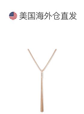 1h可退 【美国直邮】GUESS|金色徽标和流苏蛇链套索项链，28 英寸