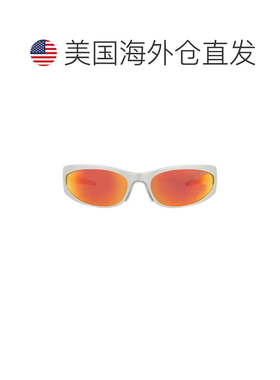 自营balenciagaShield-Frame铝合金太阳眼镜-银色银色红色 美国奥