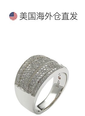 自营 Suzy Levian 纯银方晶锆石密钉戒指 - 白色 美国奥莱直发