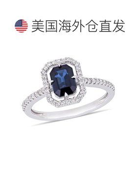 自营 mimi & max14K 白金 1 1/6 CT TGW 蓝宝石和 1/4 CT TW 钻石