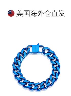 自营 Crucible Los Angeles 男士 14 毫米不锈钢手链 - 蓝色 美国