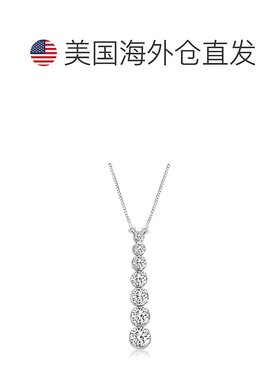 自营 Ross-Simons 14kt 白金钻石刻度项链 - 20 英寸 美国奥莱直