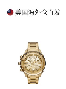 自营Diesel Men's Griffed Chronograph, Gold-Tone Stainless St