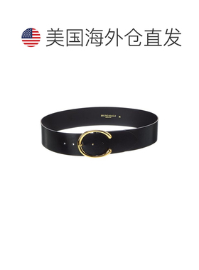 美国直邮自营Bruno Magli Michaela皮革腰带-黑色 美国奥莱直发