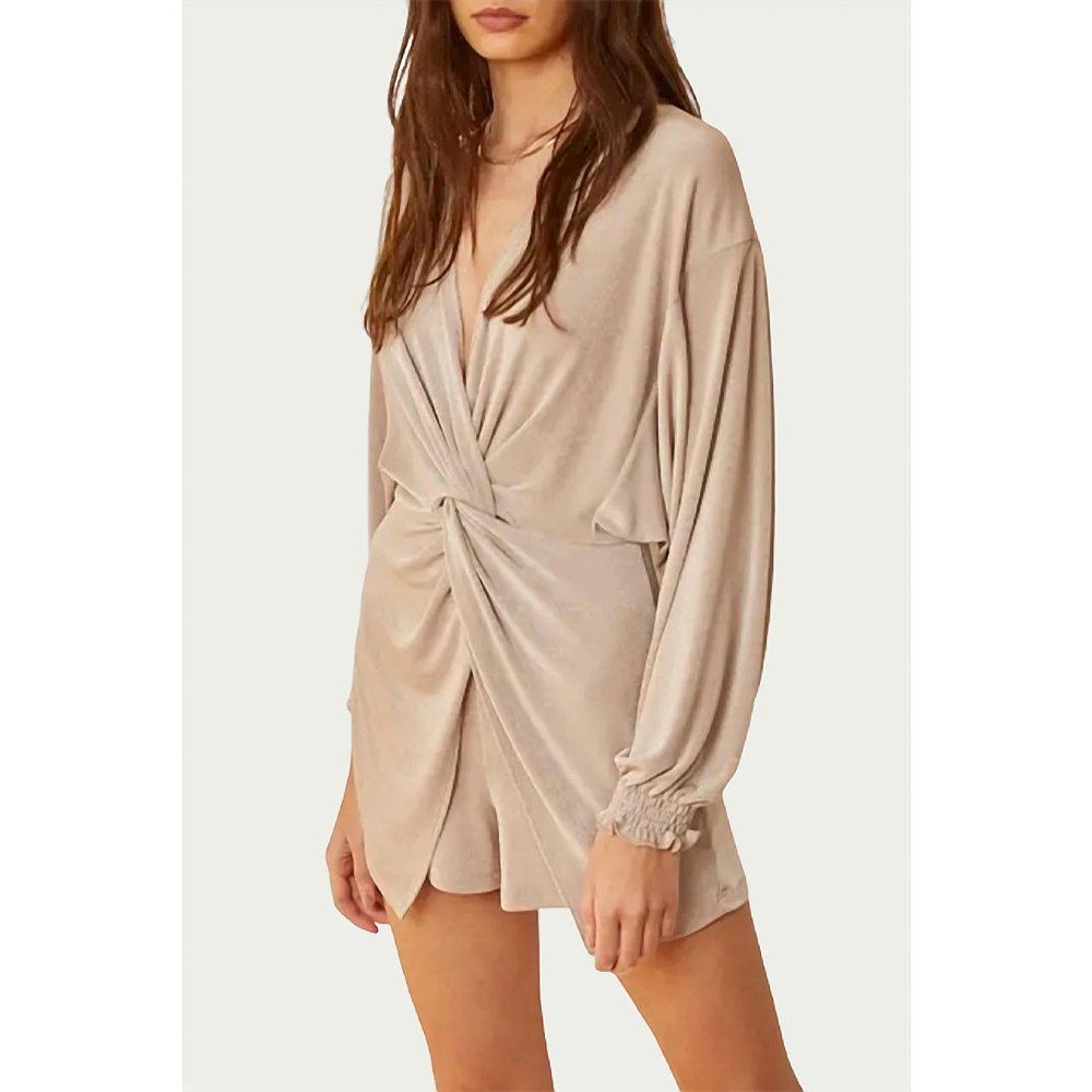 by togetherTwisted Lurex Open-Back Romper In Espresso espres - 图2