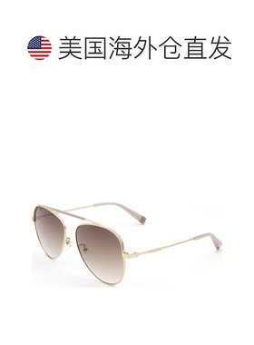 自营 Escada女式58毫米金色太阳镜-金色哑光粉红色茶色 美国奥莱