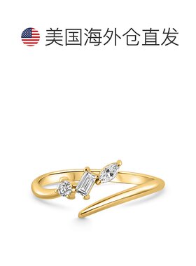 自营 pompeii31/4 克拉精美多形状钻石戒指可叠戴戒指 14k 黄金实