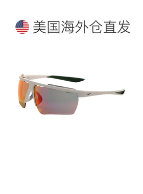 自营Nike Men's 75 mm White Sunglasses - white gorge green 美