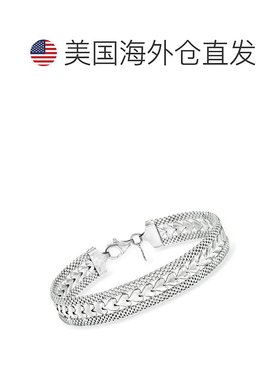 自营Ross-Simons Italian Sterling Silver Heart-Motif Bracelet