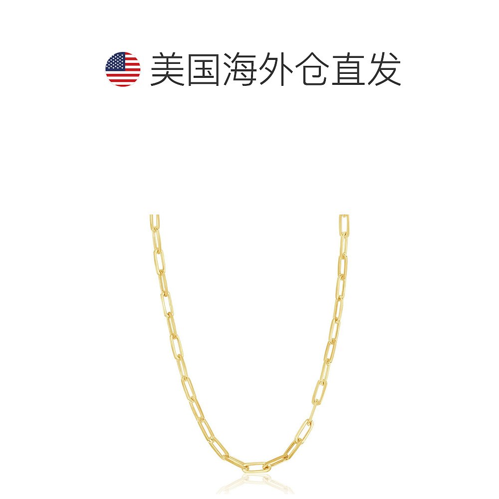 simonaSterling Silver 3.2mm Paper Clip  Chain - Gold Plated - 图1