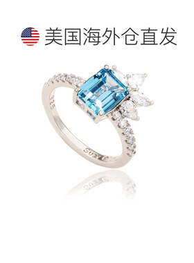 自营Suzy Levian Sterling Silver Aqua & White Cubic Zirconia