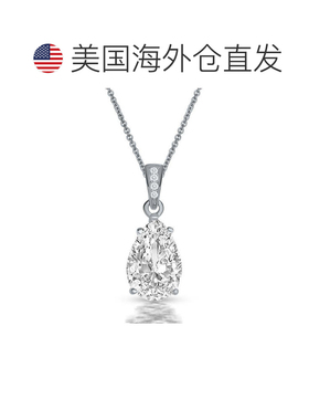 自营geneviveSterling Silver White Gold Plated with Pear Shap