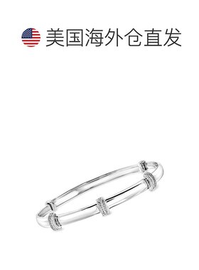 自营Ross-Simons Diamond-Accented Bangle Bracelet in Sterling