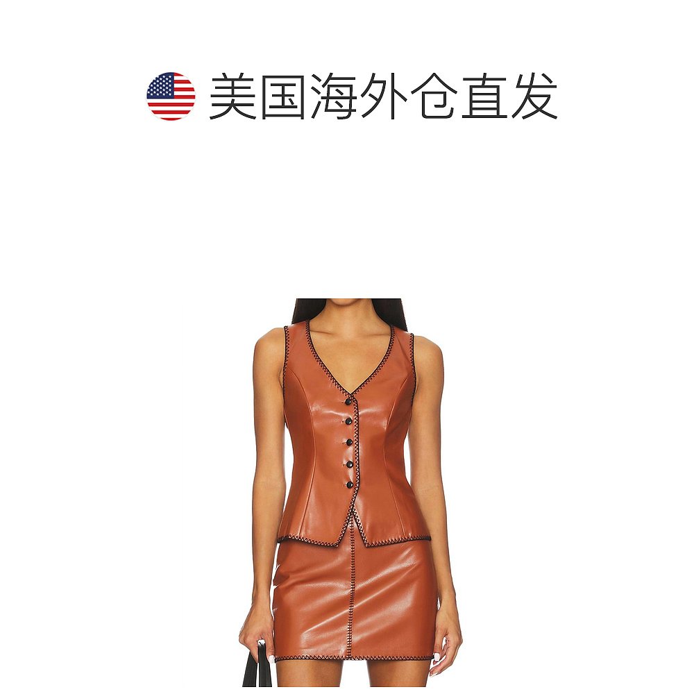自营amanda uprichardGinger Streetwear Vest In Chestnut - che - 图1