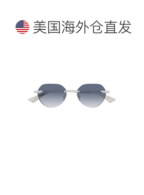 自营bottega venetaBv1379S圆形渐变镜片太阳镜-白色 美国奥莱直