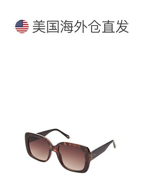 自营 Fossil 女士蝴蝶太阳镜 - 棕色 美国奥莱直发