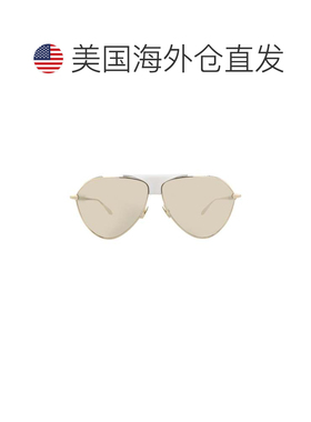 自营alaia飞行员镜框金属太阳眼镜-金黄金 美国奥莱直发